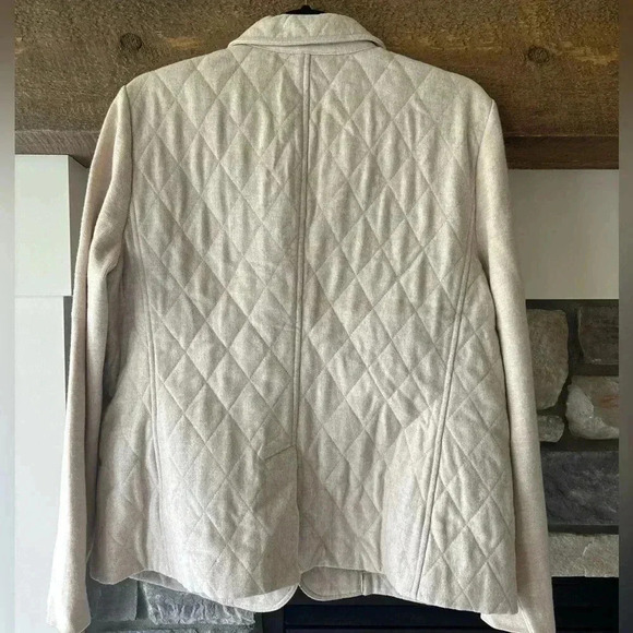 Talbots Blazer 16 Neutral Wool Quilted Academia Career Western Girl Classic - Picture 7 of 12